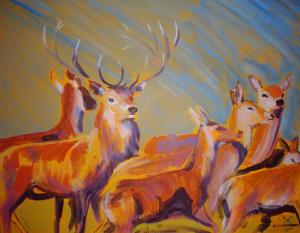 Stag and Deer Painting